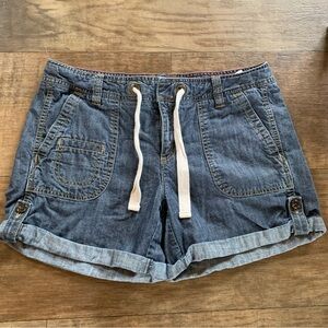 Tommy Hilfiger Roll cuff denim shorts tie waist
